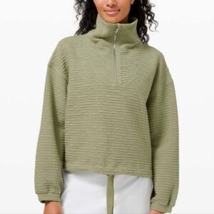 Lululemon Textured Zip Pullover Rosemary Green Xs/s